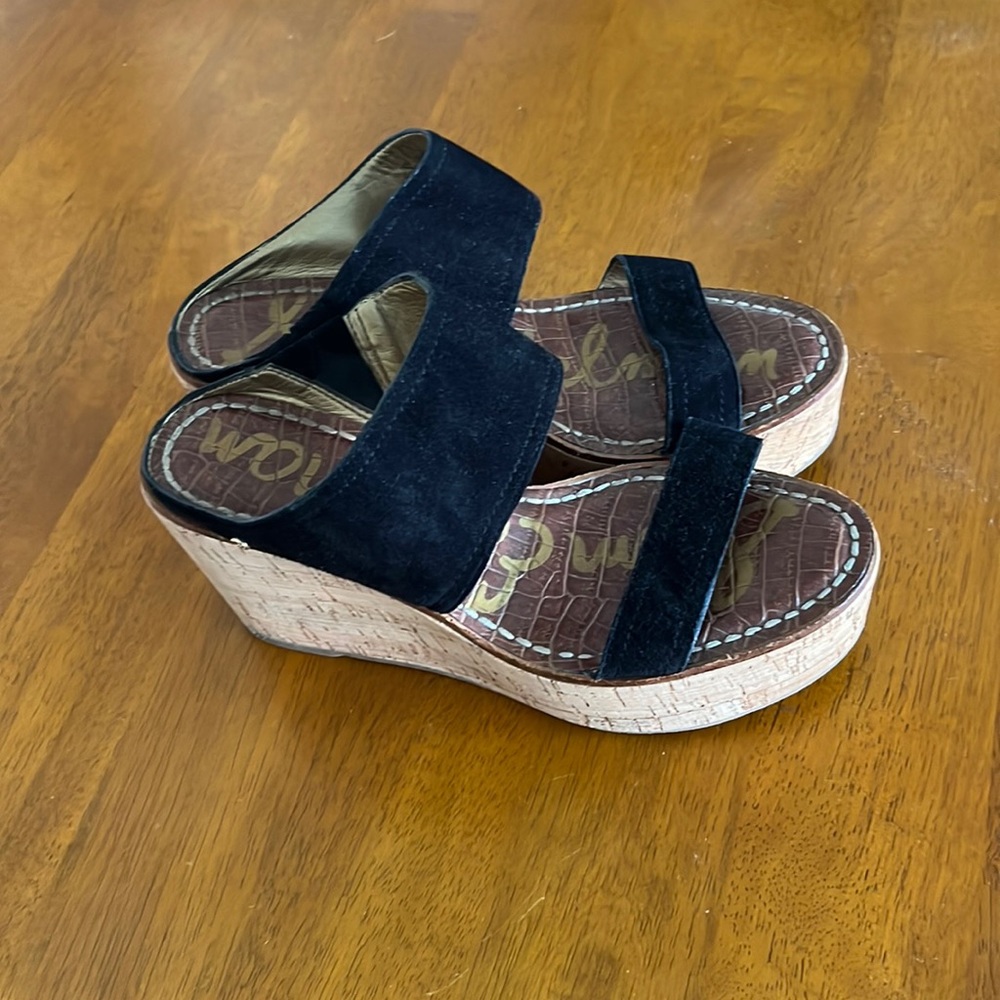Sam Edelman double strap wedges with cork heel